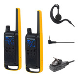 Kit 20 Radios Comunicador T470br Original + Fone G Com Ptt 