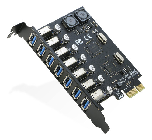 Tarjeta De Expansin Usb 3.0 Pci-e De 7 Puertos, Riitop Pci-e