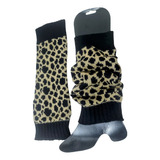 Par De Polainas De Lana Gruesa Animal Print Negro O Camel 