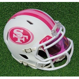 San Francisco 49ers Pink White Mini Casco Riddell + Visor