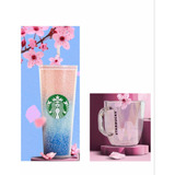 Set Termo Starbucks Cherry Blossom Burbujas + Taza  Origi
