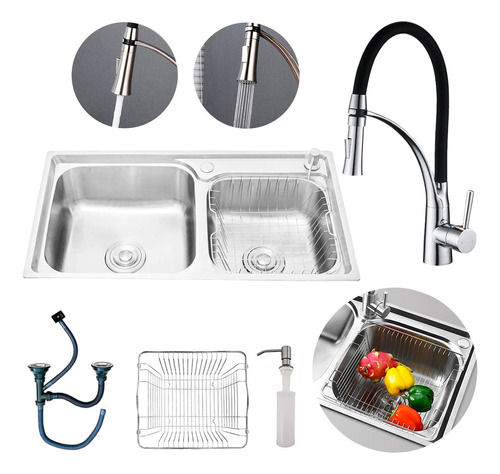 Brinovar Gourmet Luxo Cuba Gourmet Com Torneira Flexível De Silicone Luxo Kit Cozinha Inox Luxo Cor Prateado