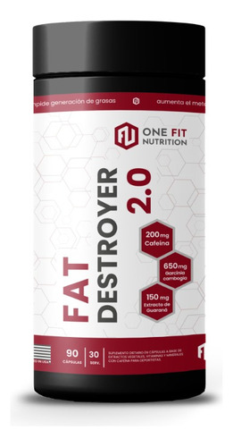 El Mejor Quemador Grasas Abdominal, Fat Destroyer2.0 One Fit Sabor Sin Sabor