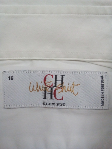 Impecable Camisa Carolina Herrera T/ M 16 Custom Fit Blanca