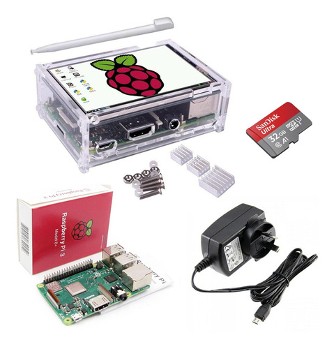 Raspberry Pi 3 B Plus Kit Stem Pantalla 3.5 Touch 32gb