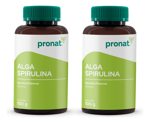 Kit 2 Piezas Suplemento Alga Spirulina Polvo 100gr Pronat