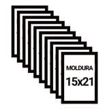 Kit 10 Molduras Preta 15x21 Fundo Em Eucatex Para Decoração