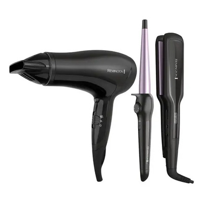 Tricombo Remington Plancha+secador+rizador, S5520-d3015mlf