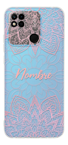 Funda Para Xiaomi Mandala Rosa Personalizada Tu Nombre