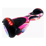 Hoverboard Skate Elétrico Smart Balance Led Scooter 1199 Cor Rosa Camuflado Com Alça