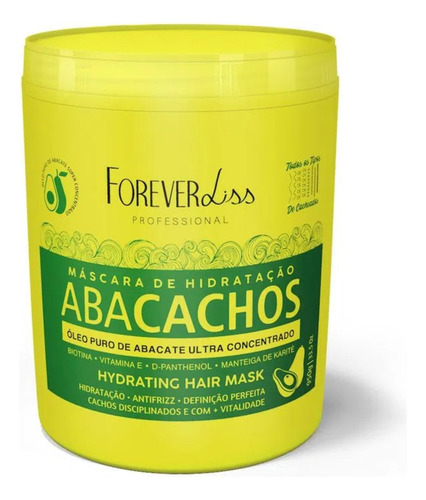 Forever Liss Abacachos Mascara Hidratação Para Cachos 950gr 