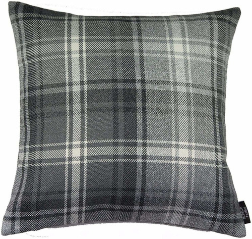 Funda De Almohada Angus Tartan Gris Oscuro A Cuadros De...