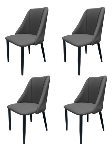 Pack 4 Silla Comedor Eleganza Estructura De La Silla 57043 - Gris