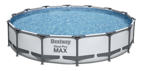 Piscina Estructural Redonda Bestway 56595 Con Capacidad De 10220 Litros De 4.27m De Diámetro  Gris Diseño Piedra Prismática