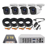 Kit Circuito Cerrado Dvr 8 Canales 4 Cámaras 720p Disco 2 Tb