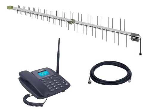 Kit Telefone Celular Aquário 4g Wifi Antena Rural Cabo 20mt