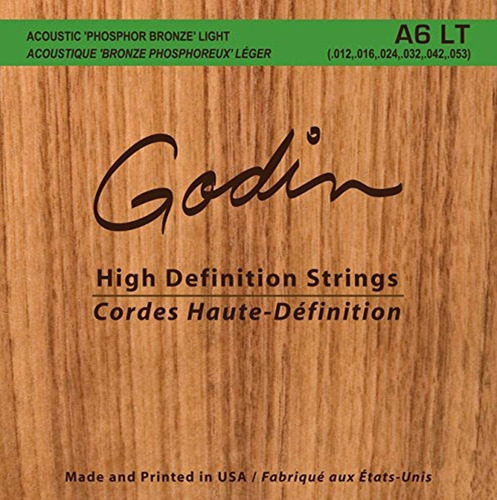 Godin Guitarras 008995 Gaviota A6 Lt Fósforo Bronce Guitarra