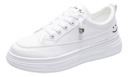 Zapatos De Tenis De Plataforma Informales Blancos Para Mujer