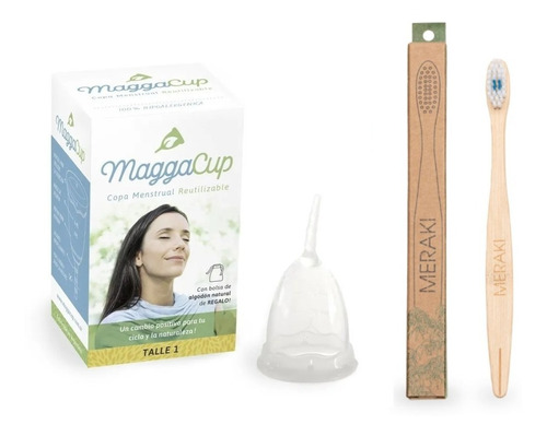 Maggacup Copa Menstrual Reutilizable + Cepillo Meraki Bambú