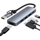 Hub Adaptador Usb C/usb 6 En 1 Para Mac Accesorios Notebooks