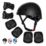 Set De Protección Para Niños: Casco, Rodilleras Y Muñequeras