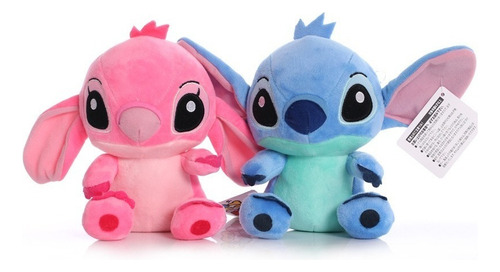 Pack 2 Peluche Pareja Stitch Y Angel 20cm - Lilo Y Stitch Color Stich Y Angela