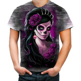 Camiseta, Camisa Personalizada Catrina Caveira Mexicana 04