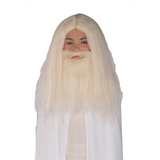 Peluca Y Barba De Gandalf Accesorio De Disfraz Para Hombre
