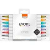 Marcador Artístico Evoke Dual Brush Pen 8 Cores Metalizadas