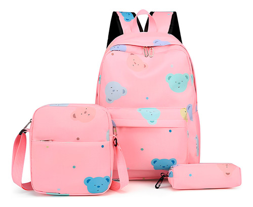 Kit Mochila 3 Peça Infantil Escolar Necessaire Estojo Bolsa