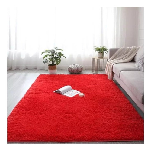 Bajada De Cama Alfombra Unicolor De Peluche 60x150cm