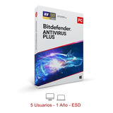 Bitdefender Antivirus Plus 5 Usuarios, 1 Año