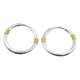 Aros Plata Y Oro 15mm Cubanos Argollas Resistentes Garantia