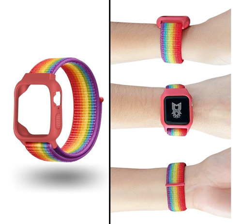 Correa + Case Protector Apple Watch Extensible Nylon Colores