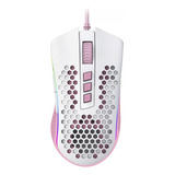 Mouse Gamer Redragon Storm Rgb Branco E Rosa M808wp-rgb