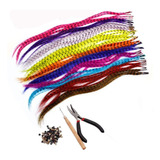 Kit De Extensin De Pelo De Plumas Con Plumas Sintticas De 10