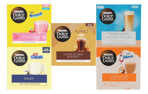 Kit 5 Caixas - Galak Nesquik Alpino Doce De Leite E Frappe