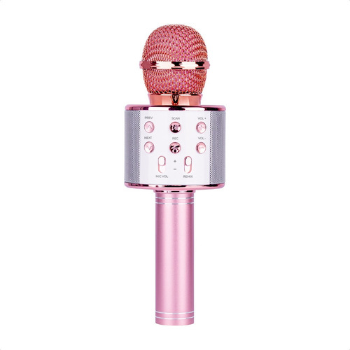 Micrófono Inalámbrico De Karaoke Con Bocina Bluetooth Rosa