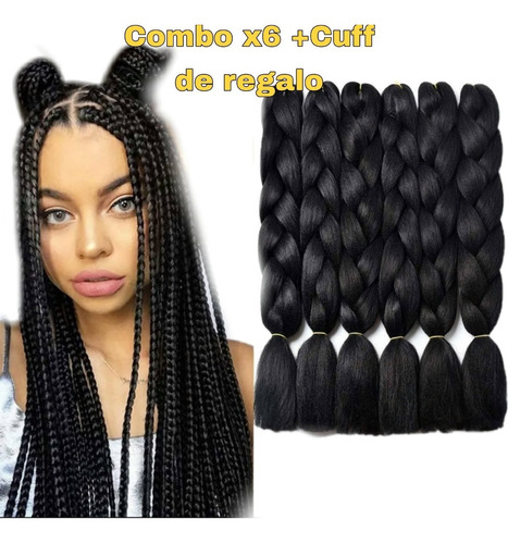 Extensiones Kanekalon Trenzas-jumbo-rastas Combox6+regalo