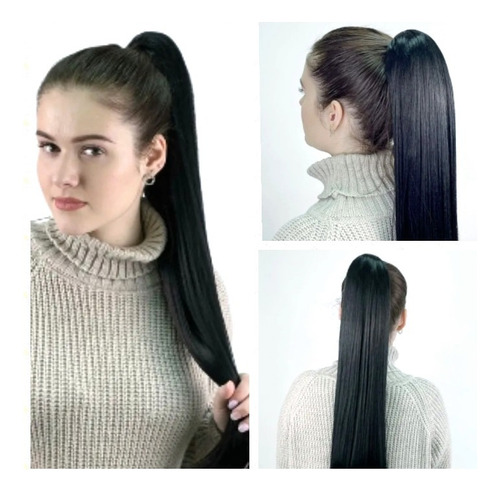 * Extensión Pelo Broche Cola Ponytail Lacio Opaca 60cm #1*