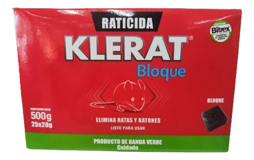 Raticida Klerat Bloque, 500 Gramos