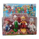 Set X4 Muñecos Coleccionables Figuras Personaje Super Mario