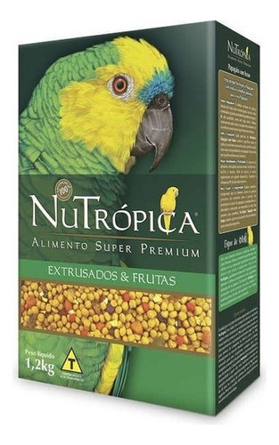 Ração Super Premium Papagaios Com Frutas Nutropica 1,2kg