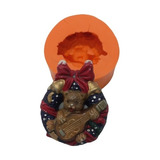 Molde Forma Vela Sabonete Silicone Natal Guirlanda Com Urso