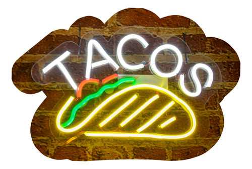 Letrero Led Neón Tacos Decorativo Negocio