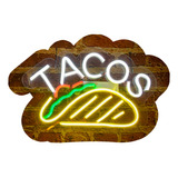 Letrero Led Neón Tacos Decorativo Negocio