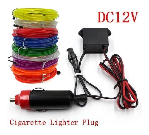 Wire Hilo 3m Luminoso Luz Neon Cable Tron Led Coche Moto 12v