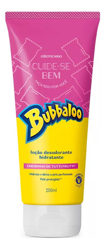 Oboticario Cuide Se Bem Hidratante Bubbaloo Tutti Fruti200ml