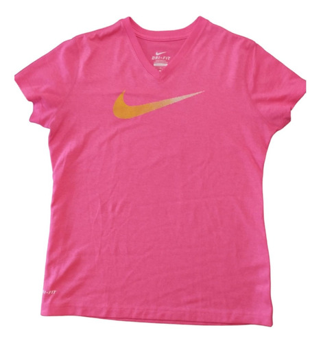 Remera Deportiva Mujer Fucsia Nike Talle L Drifit Impecable