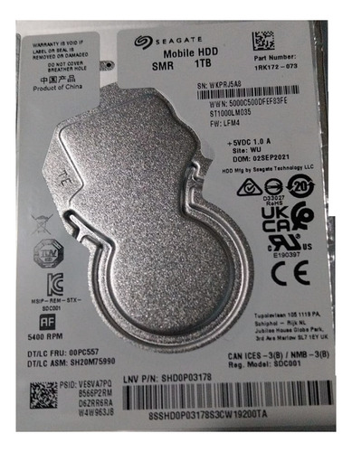 Disco Duro Interno Seagate Mobile Hdd St1000lm035 1tb Blanco